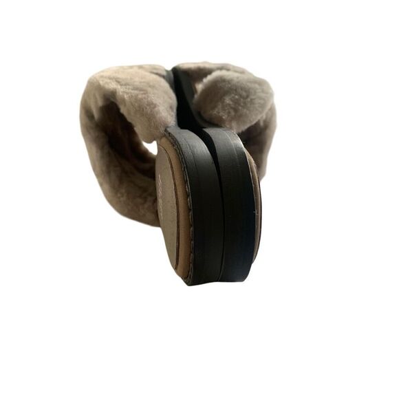 Eileen Fisher Taupe Shearling Crossover Sandals Cozy Slip-On Cross2-LT Size 8.5 - Picture 4 of 8